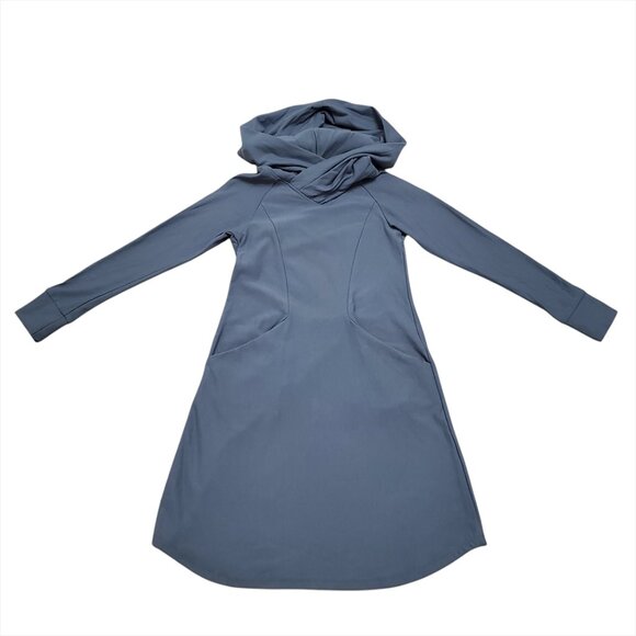 Kiya Tomlin Womens Athleisure Hooded Dress Small Long Sleeve Blue Pocket… - Picture 3 of 14